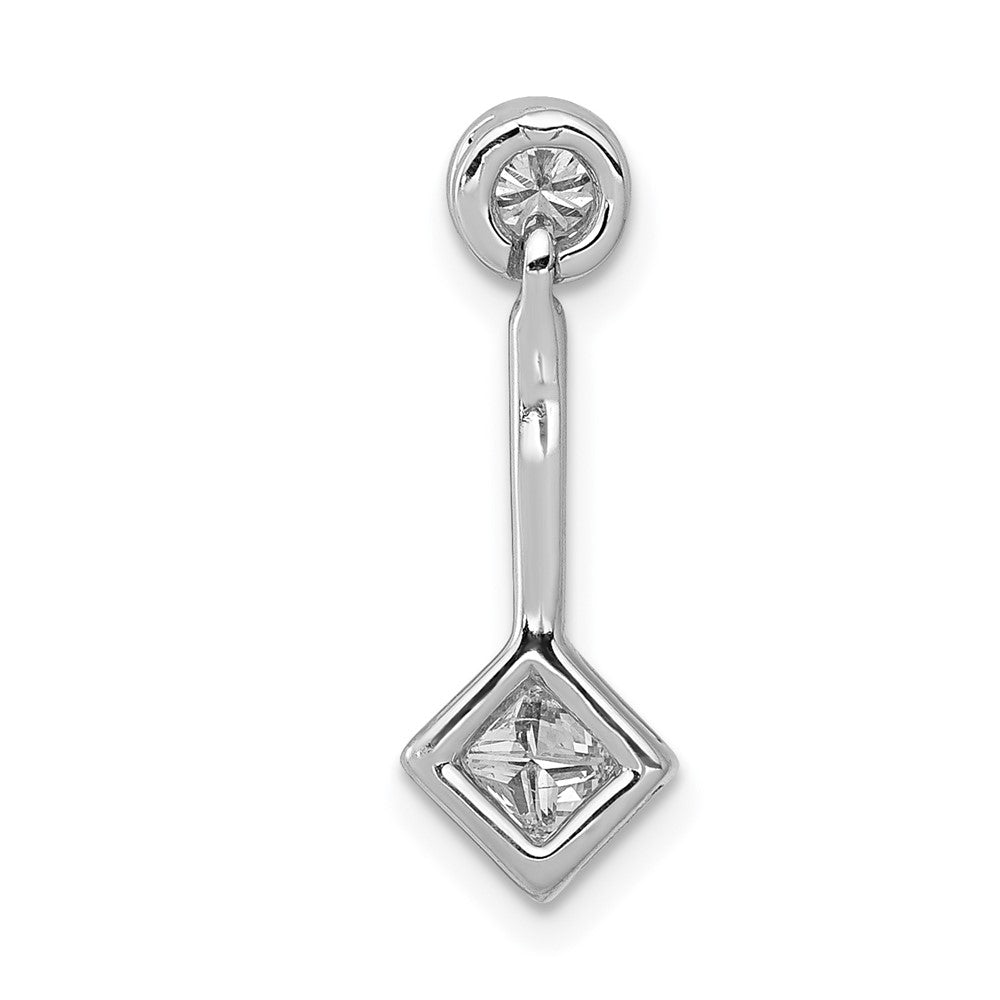 14K Weißgold Anhänger mit 0,25 ct. echtem Diamant zum Aufschieben auf die Kette