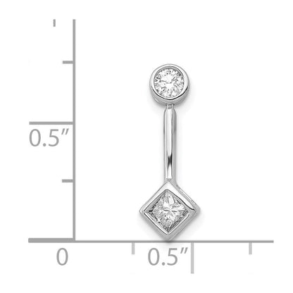 14K Weißgold Anhänger mit 0,25 ct. echtem Diamant zum Aufschieben auf die Kette
