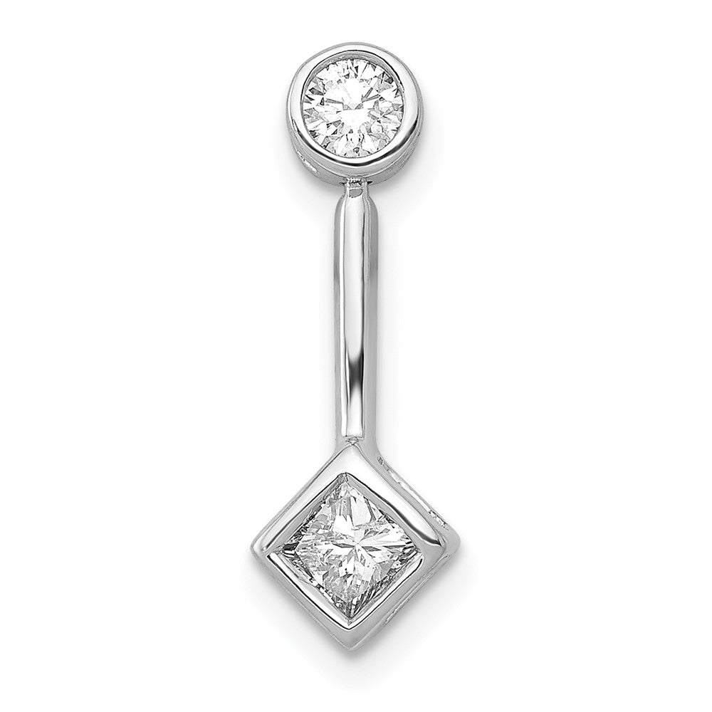 14K Weißgold Anhänger mit 0,25 ct. echtem Diamant zum Aufschieben auf die Kette