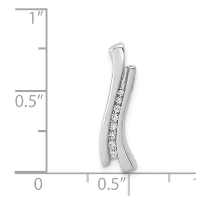 14K Weißgold 1/15ct. Echt Diamant Journey Kette Anhänger