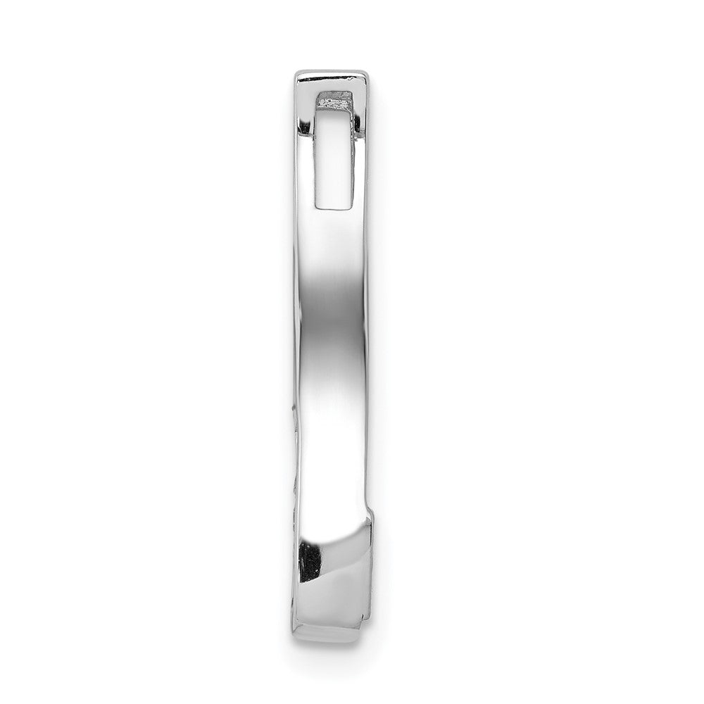 14K Weißgold 1/20ct. Echt Diamant Gebogen Line Kette Anhänger