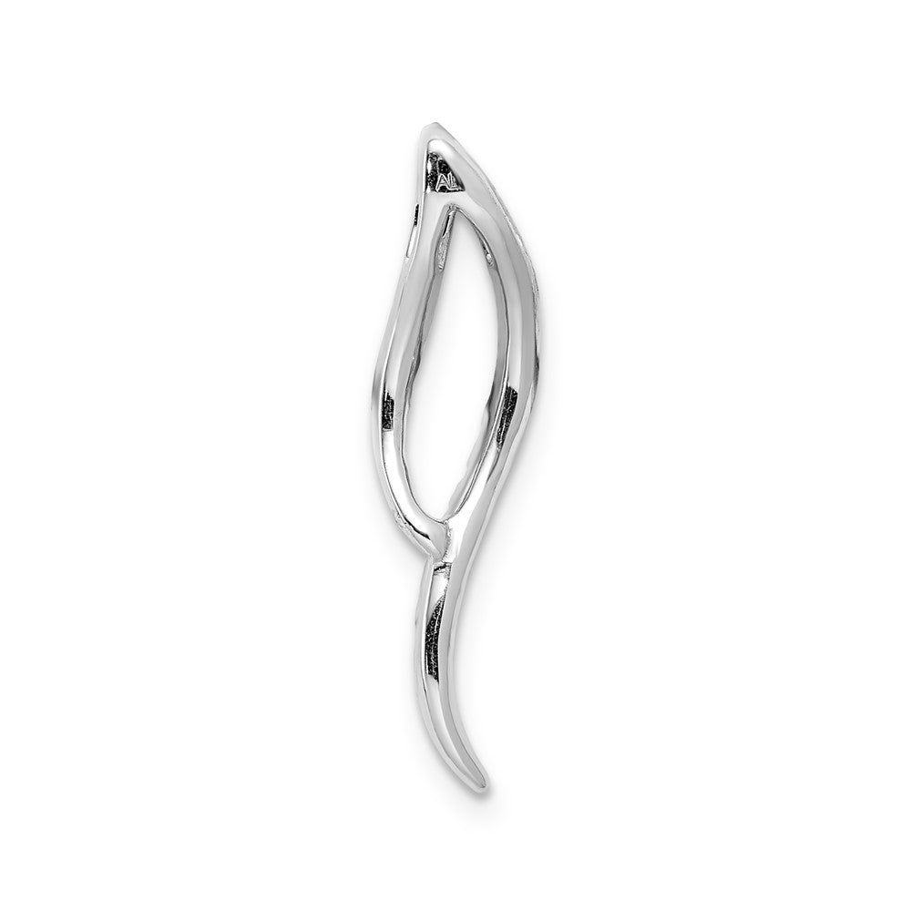 14K Weißgold 1/6ct. Echt Diamant Fantasie Gebogen Lines Kette Anhänger