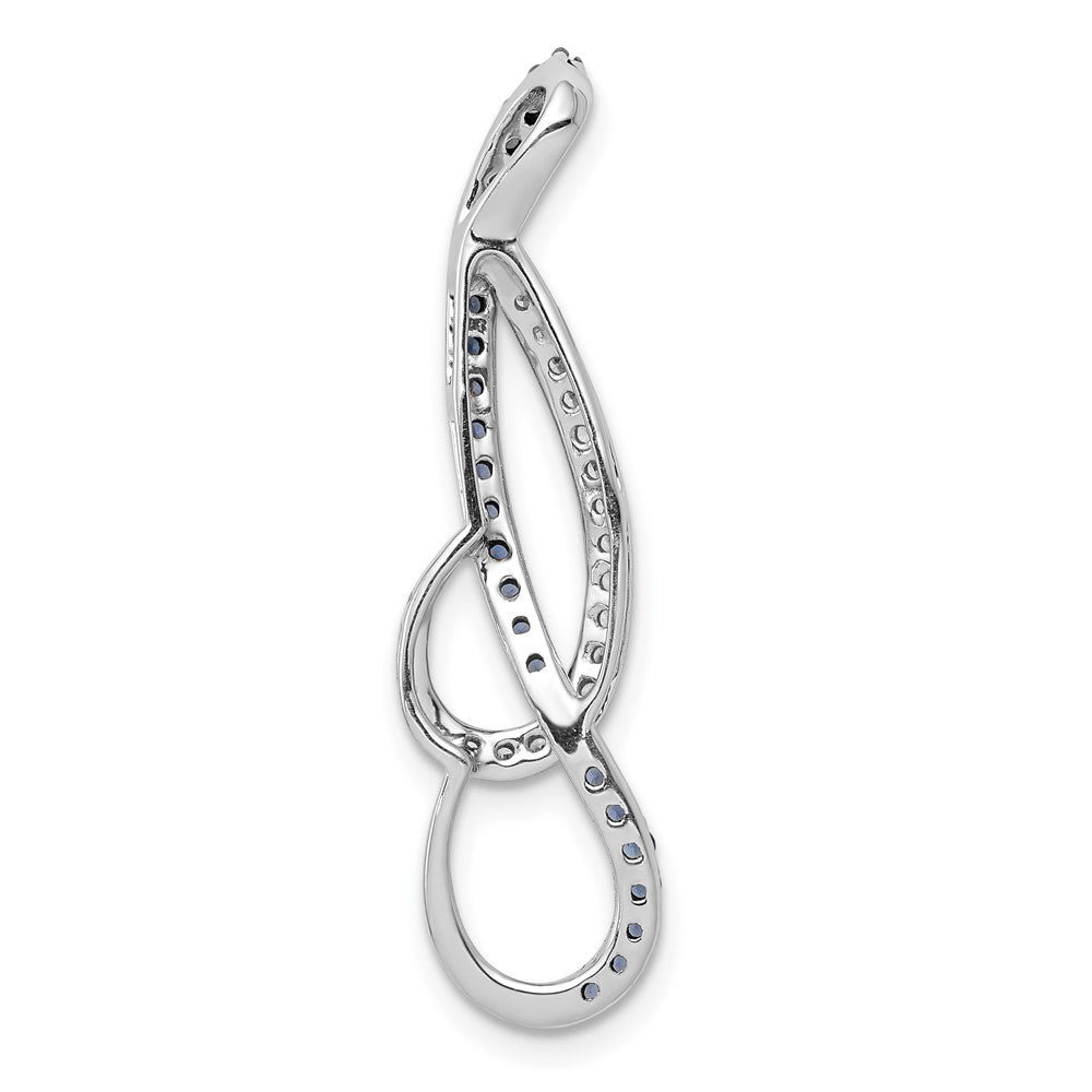 14K Weißgold 1/4ct. Blau und Weiß Echt Diamant Fantasie Kette Anhänger