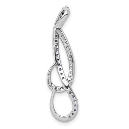 14K Weißgold 1/4ct. Blau und Weiß Echt Diamant Fantasie Kette Anhänger