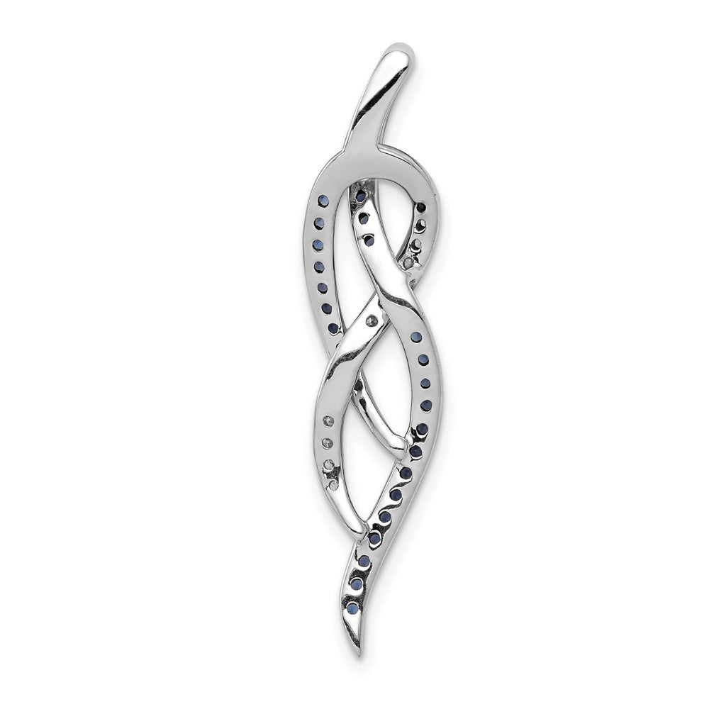 14K Weißgold 1/3ct. Blau und Weiß Echt Diamant Fantasie Kette Anhänger