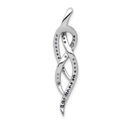 14K Weißgold 1/3ct. Blau und Weiß Echt Diamant Fantasie Kette Anhänger