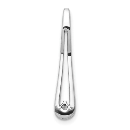 14K Weißgold 0,05 ct. Echtdiamant Fancy-Tropfen-Kettenanhänger zum Aufschieben