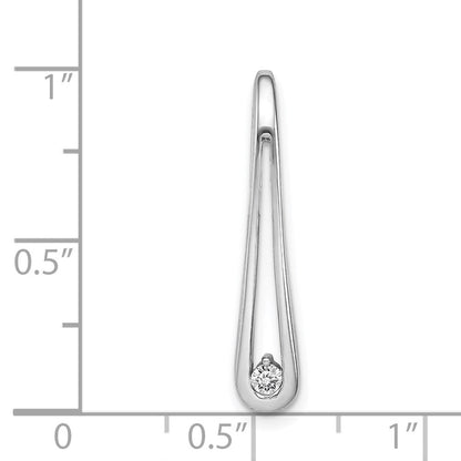 14K Weißgold 0,05 ct. Echtdiamant Fancy-Tropfen-Kettenanhänger zum Aufschieben