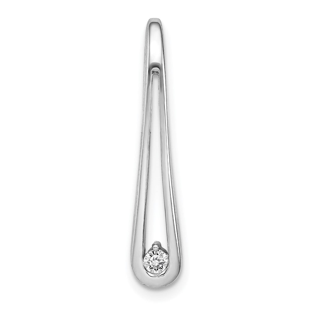 14K Weißgold 0,05 ct. Echtdiamant Fancy-Tropfen-Kettenanhänger zum Aufschieben