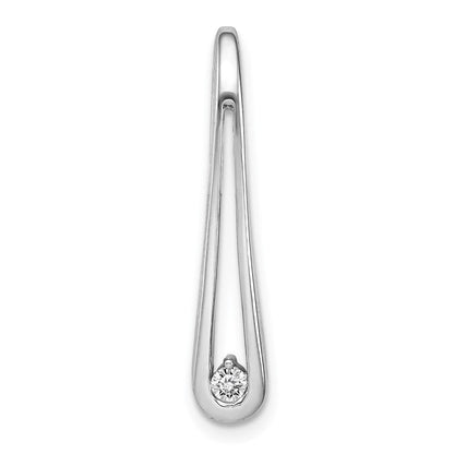 14K Weißgold 0,05 ct. Echtdiamant Fancy-Tropfen-Kettenanhänger zum Aufschieben