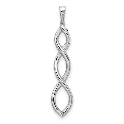 14k Weißgold Anhänger mit 0,25 ct. schwarzen und weißen echten Diamanten, gedreht