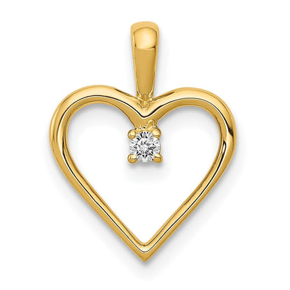 10K Gelbgold 10K Aa.03ct. Diamant Herz Anhänger