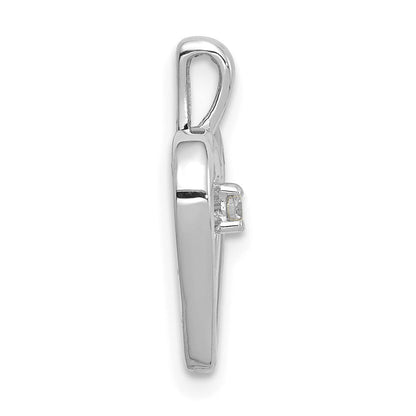 14K Weißgold AA 0,03 ct. Echter Diamant-Herzanhänger