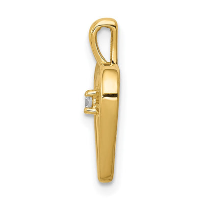 14K Gelbgold AA 0,03 ct. Echter Diamant-Herzanhänger