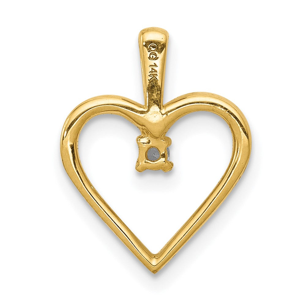 14K Gelbgold AA 0,03 ct. Echter Diamant-Herzanhänger