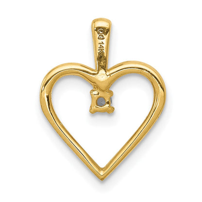 14K Gelbgold AA 0,03 ct. Echter Diamant-Herzanhänger
