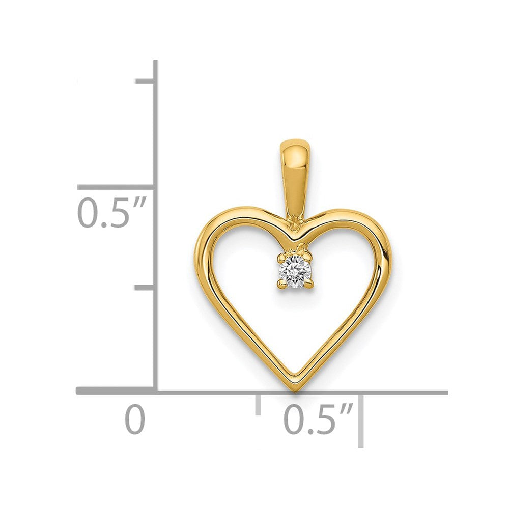 14K Gelbgold AA 0,03 ct. Echter Diamant-Herzanhänger