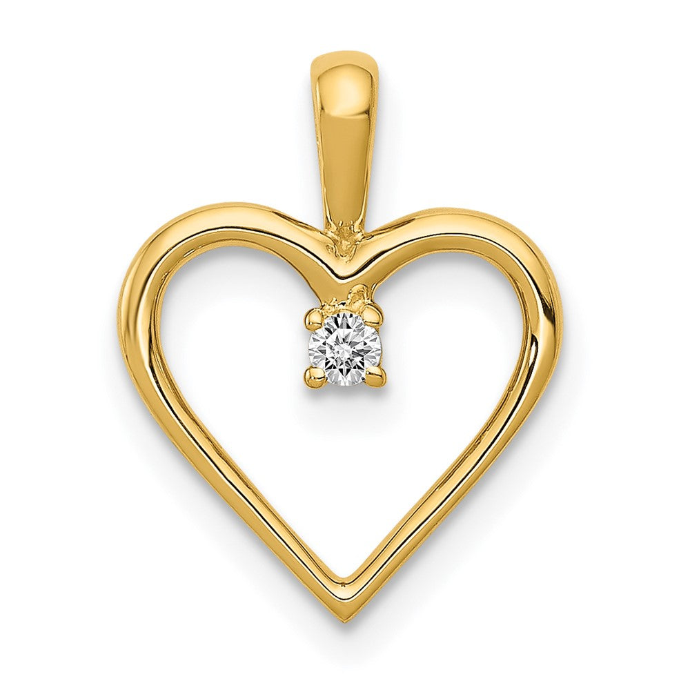 14K Gelbgold AA 0,03 ct. Echter Diamant-Herzanhänger