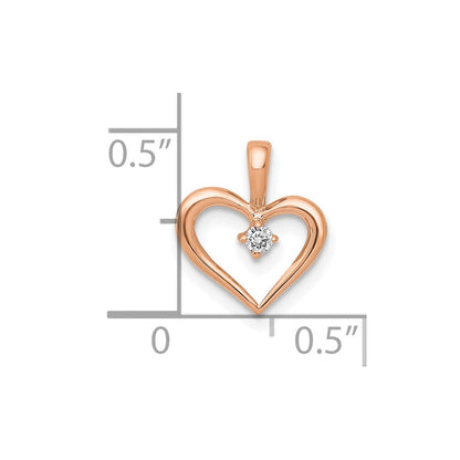 10K Roségold 10K Aa.02ct. Diamant Herz Anhänger