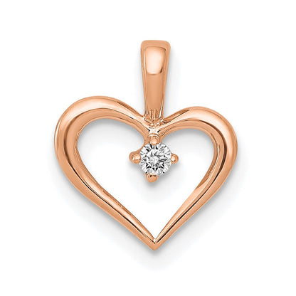 10K Roségold 10K Aa.02ct. Diamant Herz Anhänger