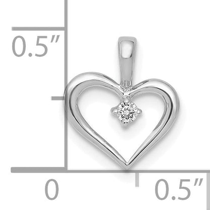 10K Weißgold 10K Aa.02ct. Diamant Herz Anhänger