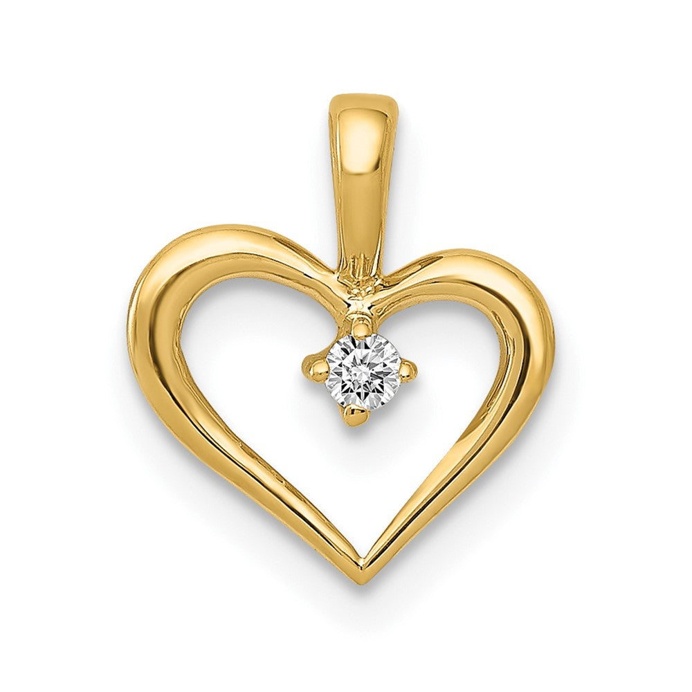 10K Gelbgold 10K Aa.02ct. Diamant Herz Anhänger