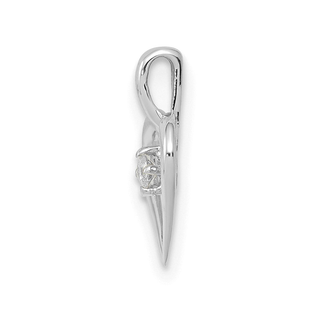 14k Weißgold AA 0,02 ct. Echter Diamant Herz-Anhänger