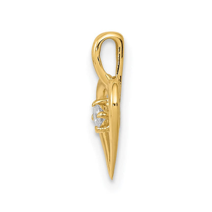 14K Gelbgold AA 0,02 ct. Echter Diamant Herz-Anhänger