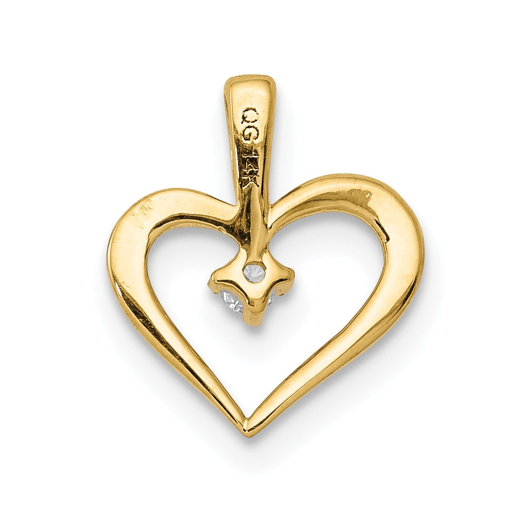 14K Gelbgold AA 0,02 ct. Echter Diamant Herz-Anhänger