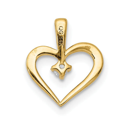 14K Gelbgold AA 0,02 ct. Echter Diamant Herz-Anhänger