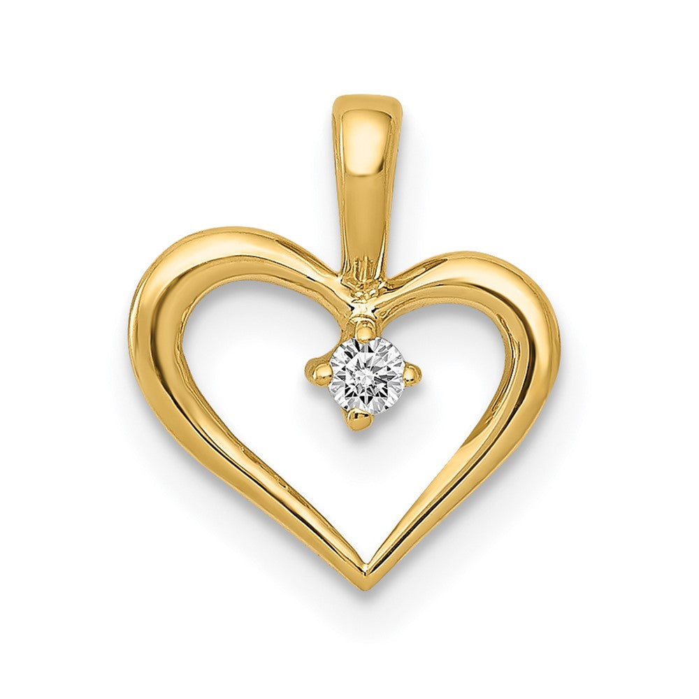 14K Gelbgold AA 0,02 ct. Echter Diamant Herz-Anhänger