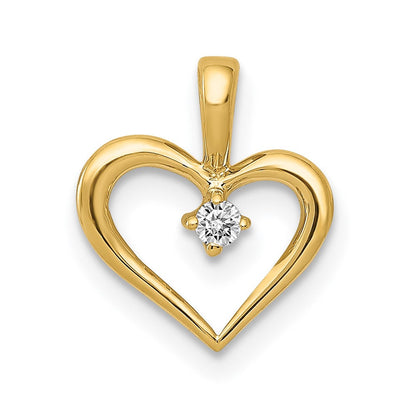 14K Gelbgold AA 0,02 ct. Echter Diamant Herz-Anhänger