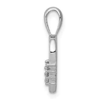 14K Weißgold AA 0,05 ct. Echter Diamant Herz-Anhänger