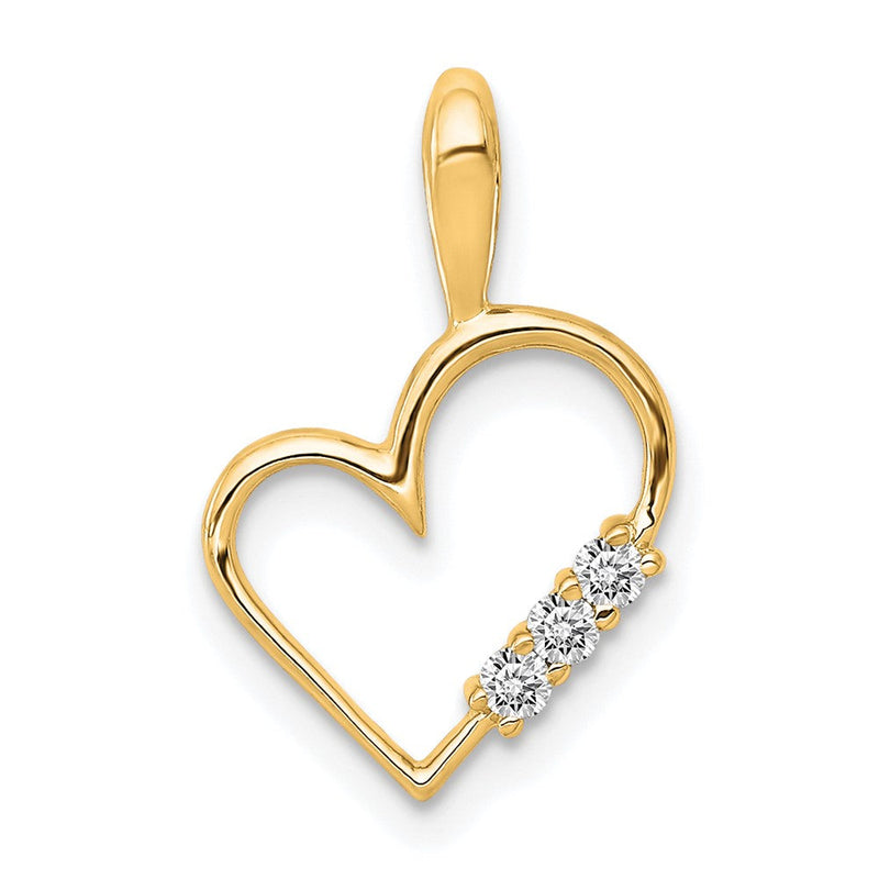 14K Gelbgold AA 0,05 ct. Echter Diamant Herz-Anhänger