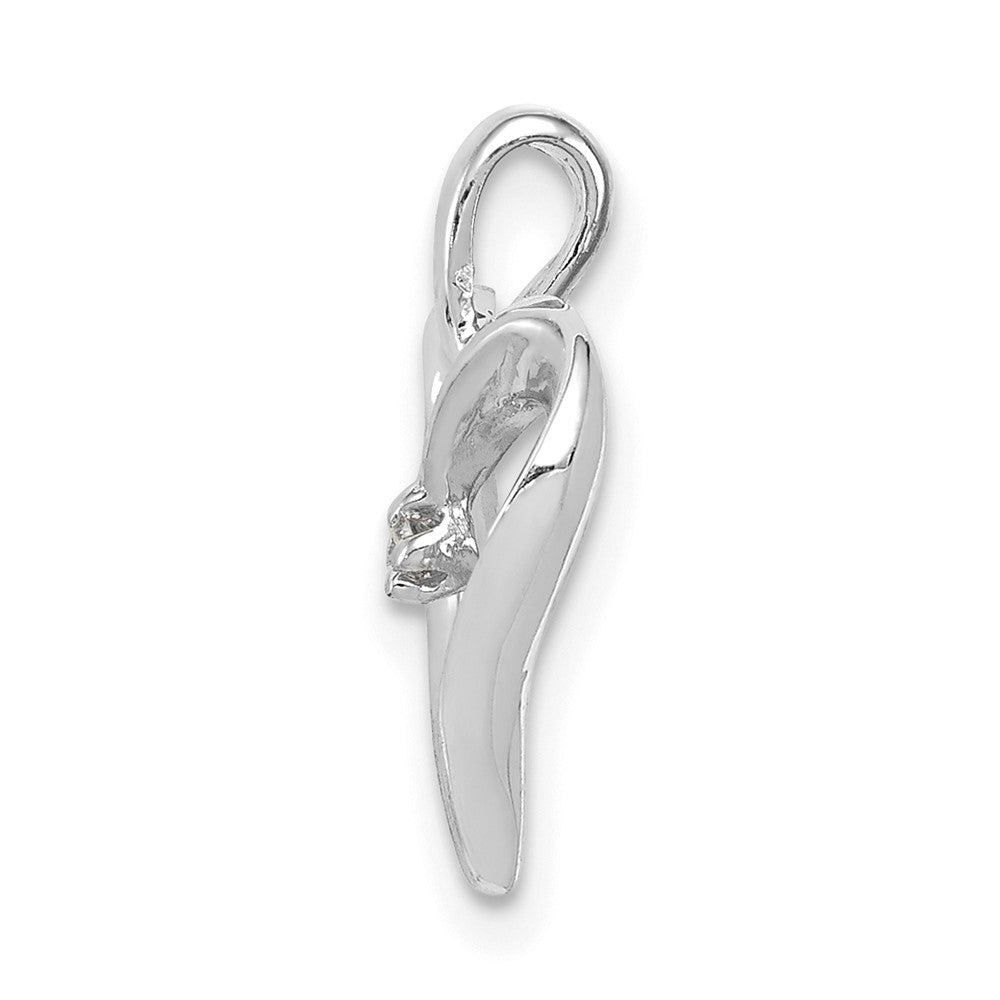 14K Weißgold Aa.01ct. Echt Diamant Herz
