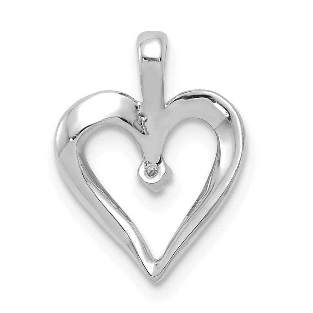 14K Weißgold Aa.01ct. Echt Diamant Herz