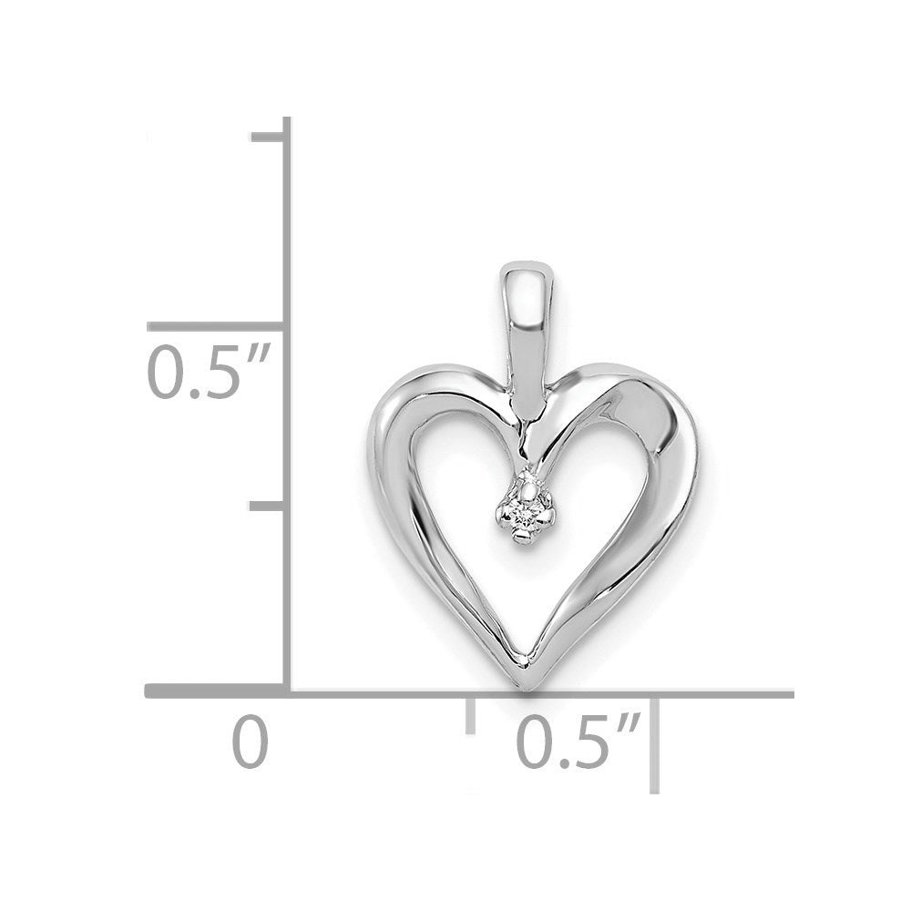 14K Weißgold Aa.01ct. Echt Diamant Herz