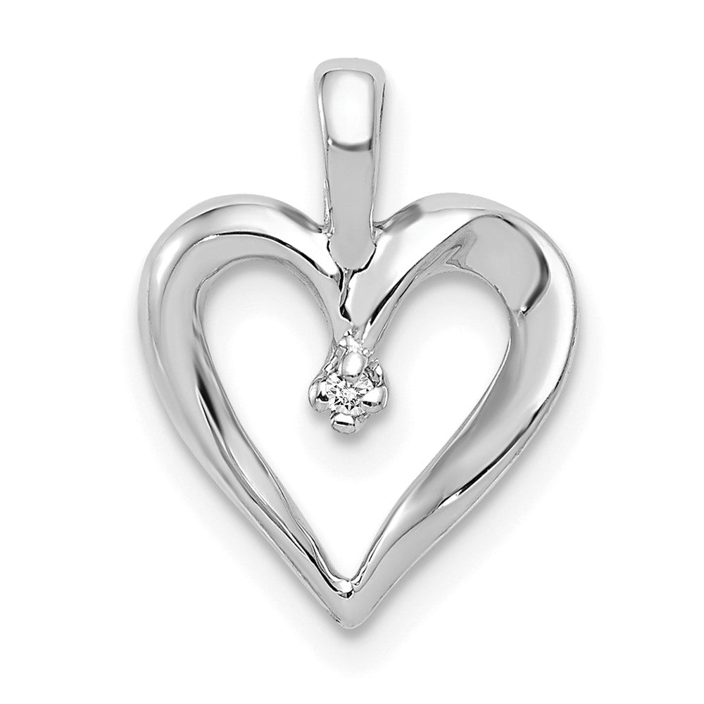 14K Weißgold Aa.01ct. Echt Diamant Herz
