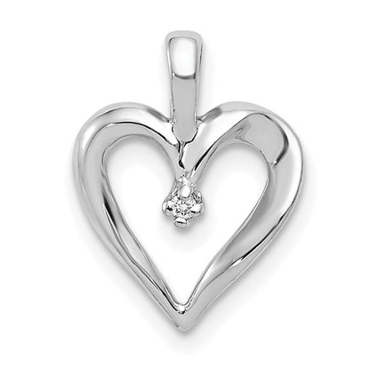 14K Weißgold Aa.01ct. Echt Diamant Herz