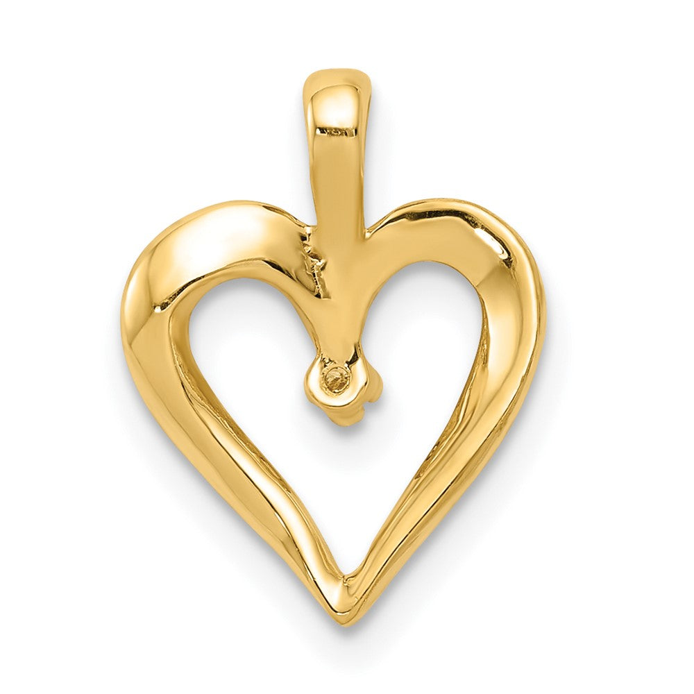 14K Gelbgold Aa Echt Diamant Herz Pend