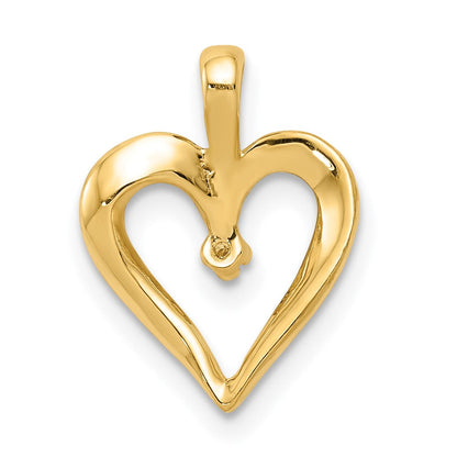 14K Gelbgold Aa Echt Diamant Herz Pend