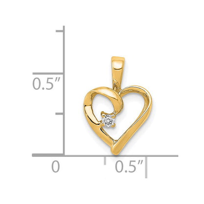 14K Gelbgold AA 0,02 ct. Echter Diamant-Herz-Anhänger