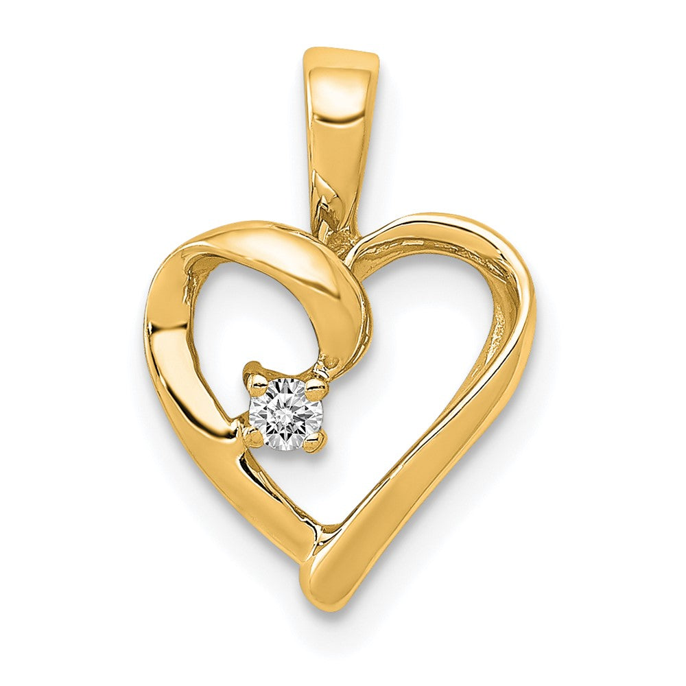 14K Gelbgold AA 0,02 ct. Echter Diamant-Herz-Anhänger