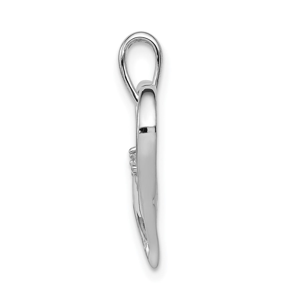 14k Weißgold AA 0,02 ct. Echter Diamant-Herzanhänger