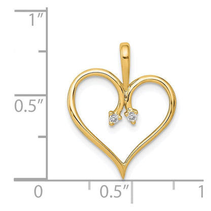 14K Gelbgold AA 0,02 ct. Echter Diamant-Herzanhänger