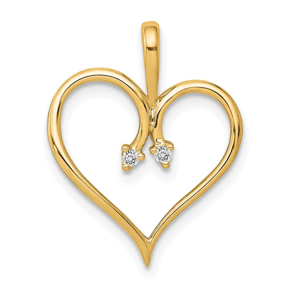14K Gelbgold AA 0,02 ct. Echter Diamant-Herzanhänger