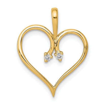 14K Gelbgold AA 0,02 ct. Echter Diamant-Herzanhänger