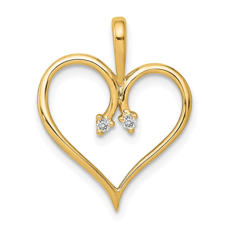 14K Gelbgold AA 0,02 ct. Echter Diamant-Herzanhänger