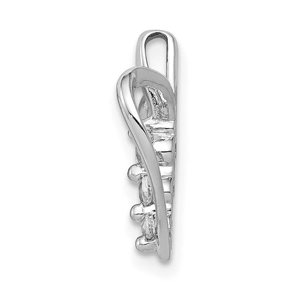 14K Weißgold Anhänger mit 0,10 ct. echten Diamanten, Herz-Design, 3 Steine