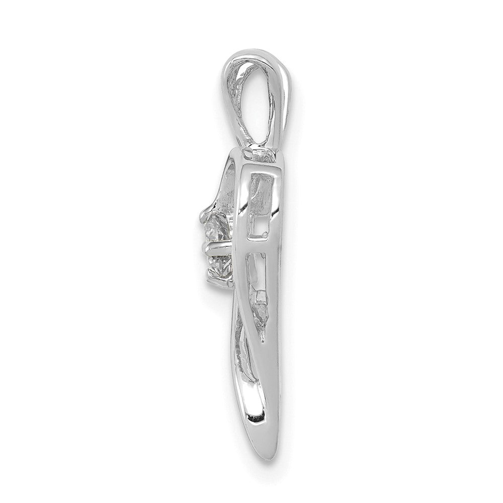 14 K Weißgold AA 0,1 ct. Echter Diamant-Herz-Anhänger